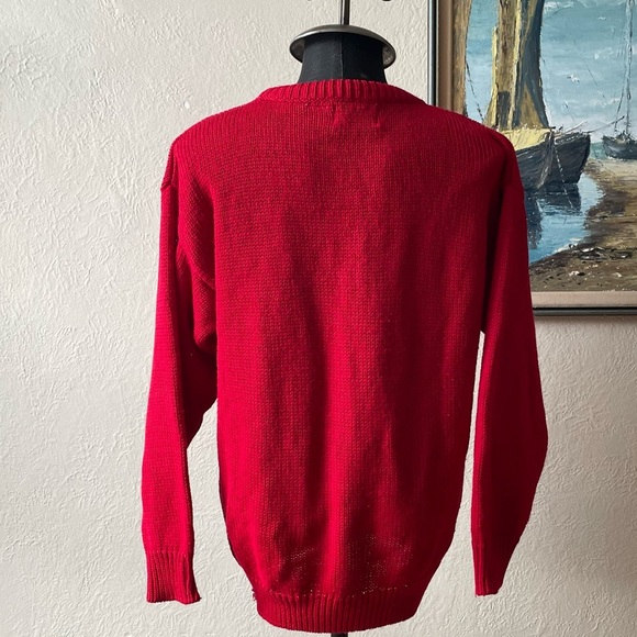 Vintage 1980s acrylic blend cute Christmas knit sweater size small - Picture 2 of 9